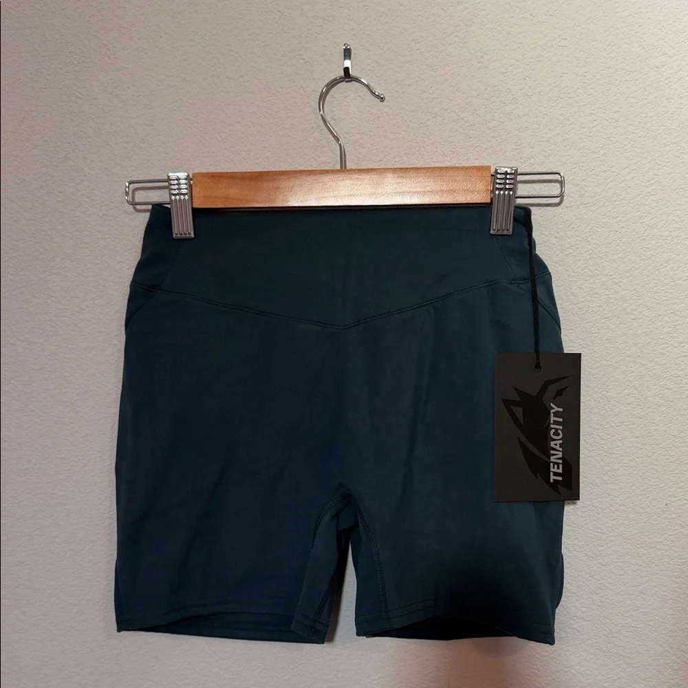 Alphalete NWT Deep Teal High-Rise Bike Shorts - Picture 1 of 4